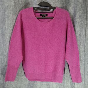 NWT Talbots 100% Cashmere Scoop Neck Sweater Dolman Sleeve Raspberry Women's M